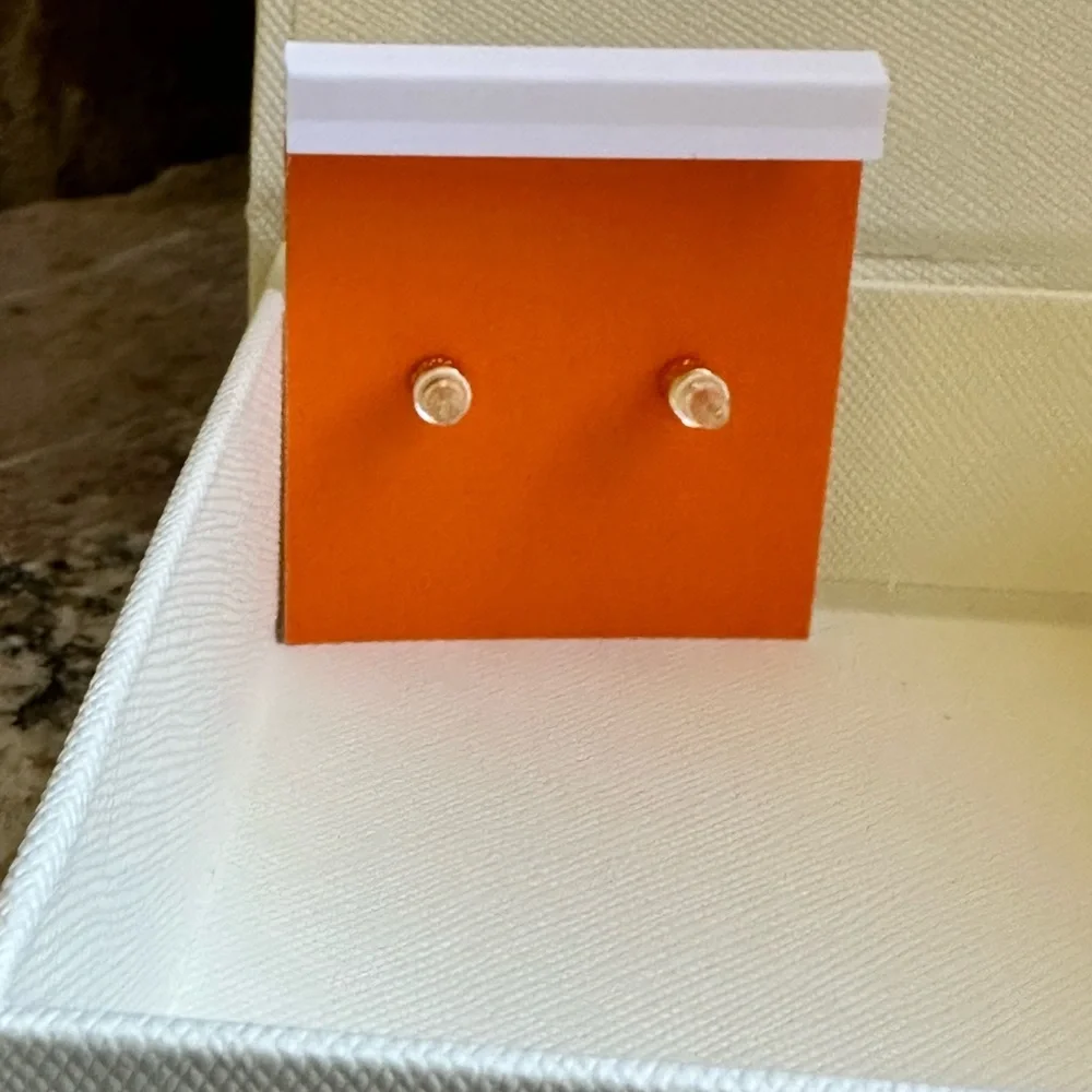 Alicia Bonnie Gold Ruby CZ Stud Earrings - Picture 4 of 10
